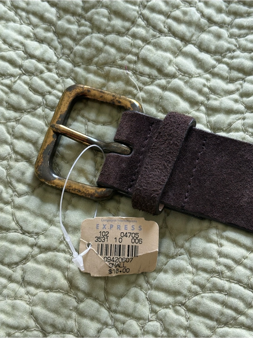 Vintage Express Brown Suede Leather Belt w/ tags S